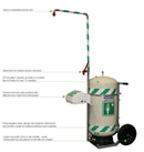 Hughes 40K45G Mobile Safety Shower and Eyewash with Integral Stainless Steel Cart