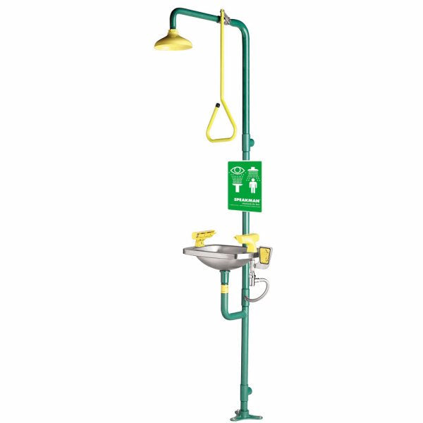 Speakman SE-603 Combination Stay open shower w/pull rod activation, SE-400 eye/face wash