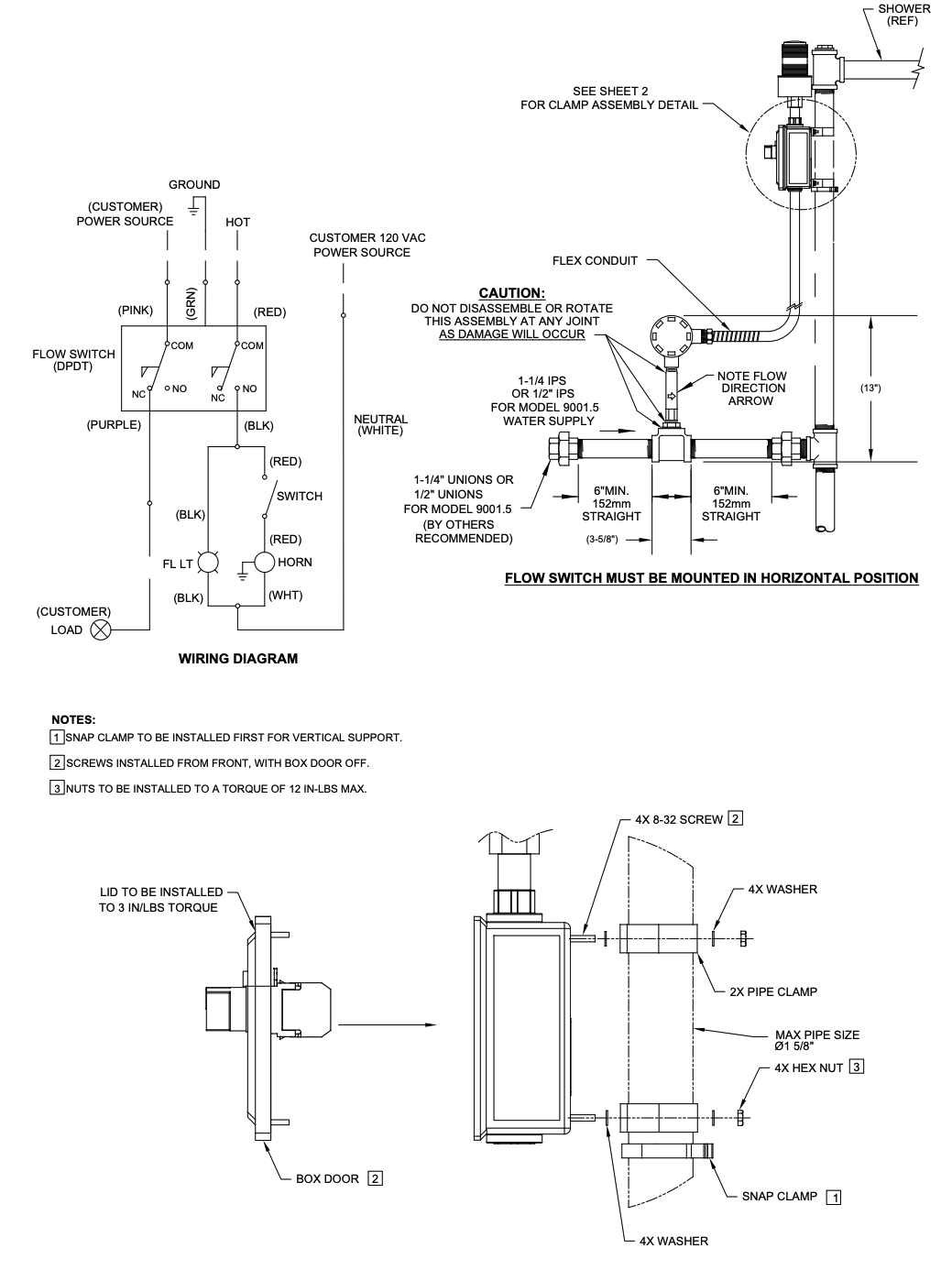 Haws 9001 Emergency Alarm And Light System for Safety Showers