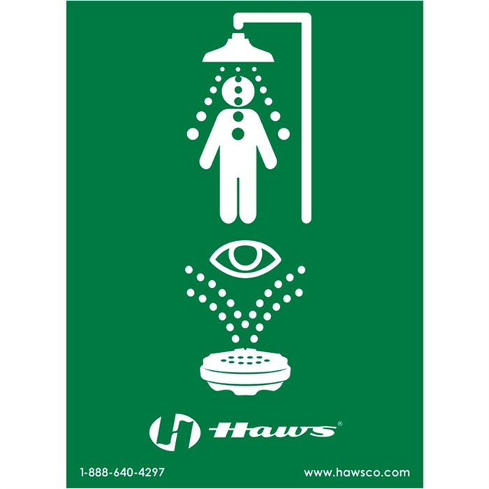 Haws SP178 Combination Eyewash Safety Shower Sign