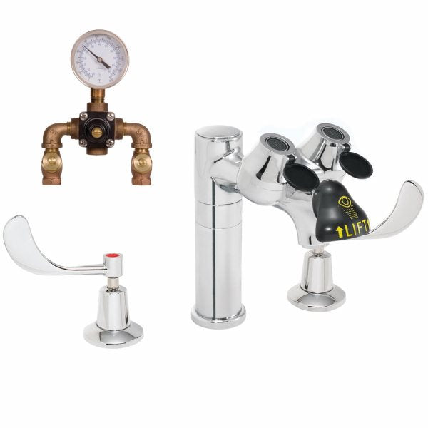 Speakman SEF-1801-TW Eyesaver Eye Wash Faucet Combination Widespread Laboratory Faucet with Thermostatic Mixing Valve