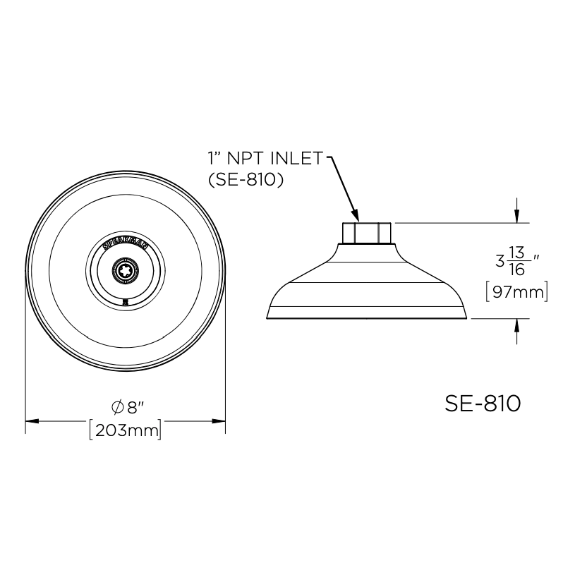 Speakman SE-810 Lifesaver High Performance Emergency Showerhead, 8