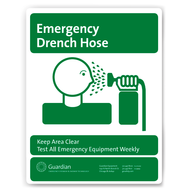 Guardian 250-006G Drench Hose Sign