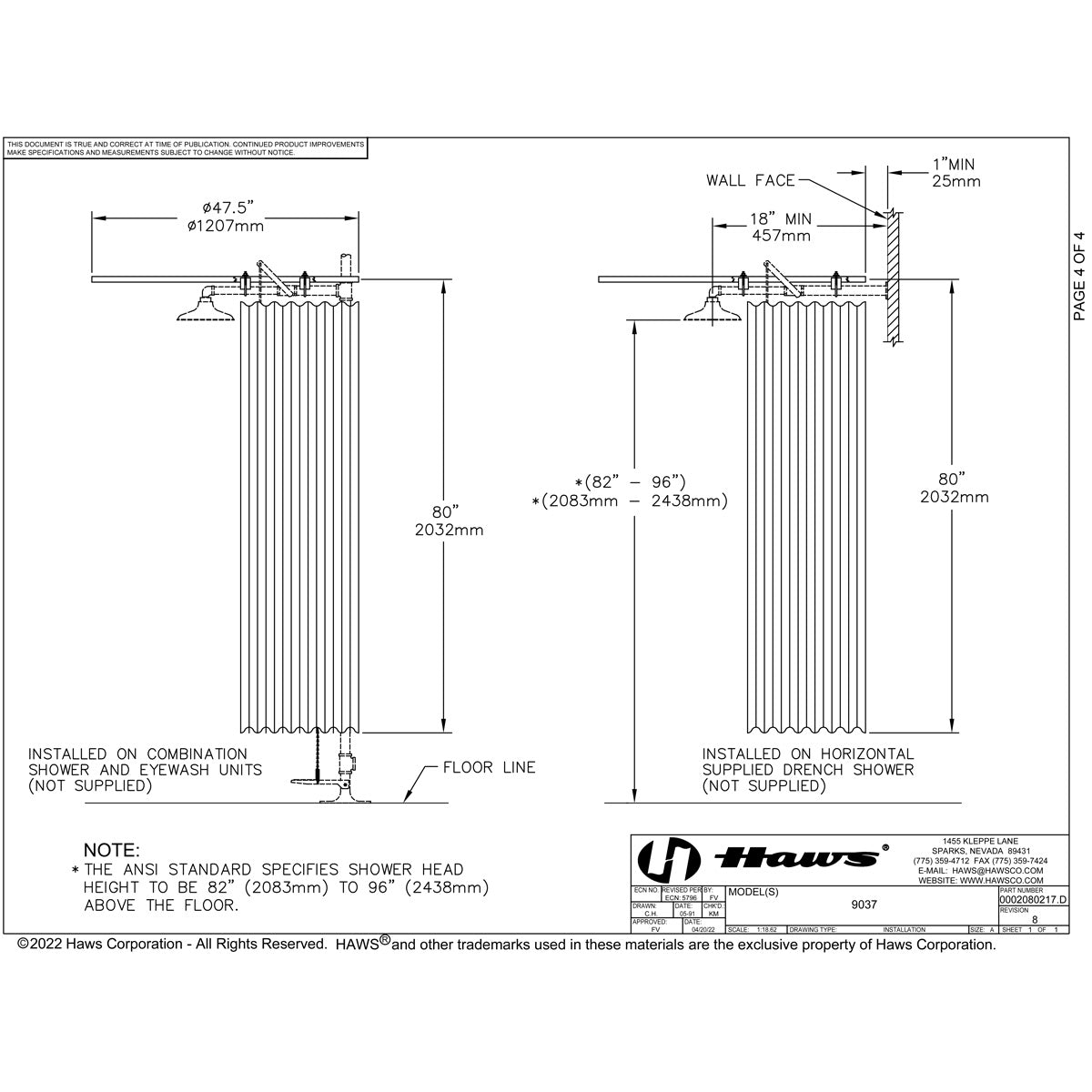 Haws 9037 Privacy Curtain for Safety Showers and Combination Eyewash Drench Showers