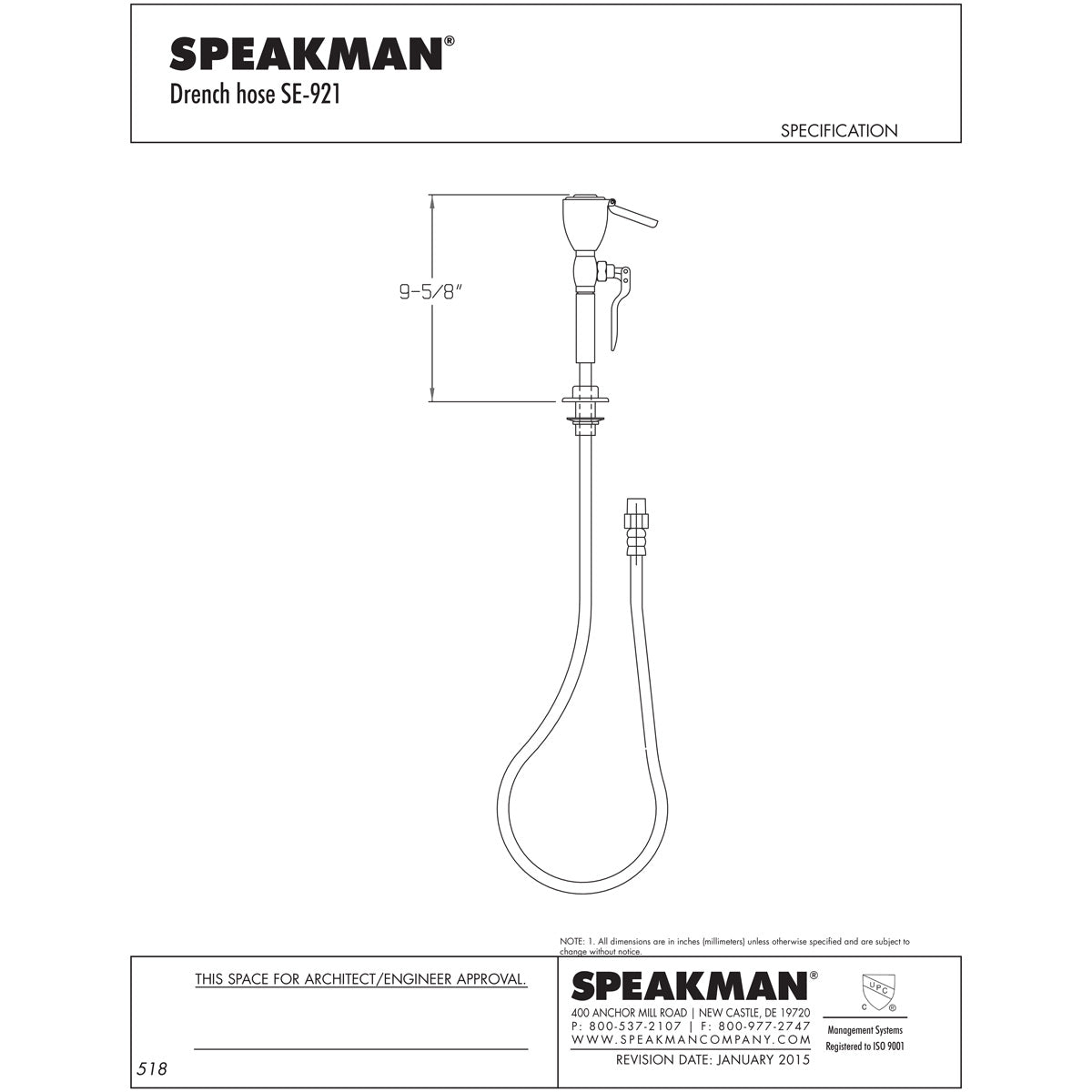 Speakman SE-921 Drench Hose