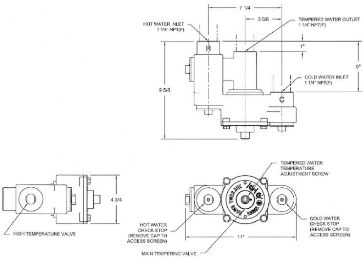 Haws TWBS.SHE Thermostatic Mixing Valve