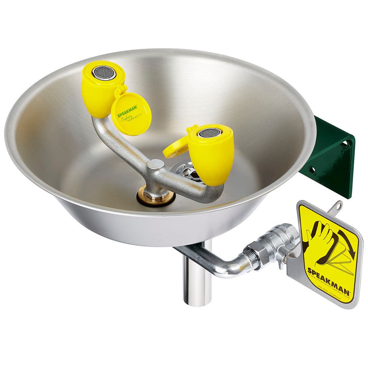 Speakman Traditional Series SE-582-PT Wall Mounted Eyewash with Stainless Steel Bowl with P-Trap - SE-582-PT